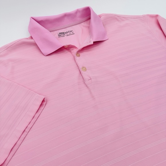 Nike Other - Nike Golf Fit Dry Men's Pink Size XL Polo Shirt Short Sleeve Swoosh Logo